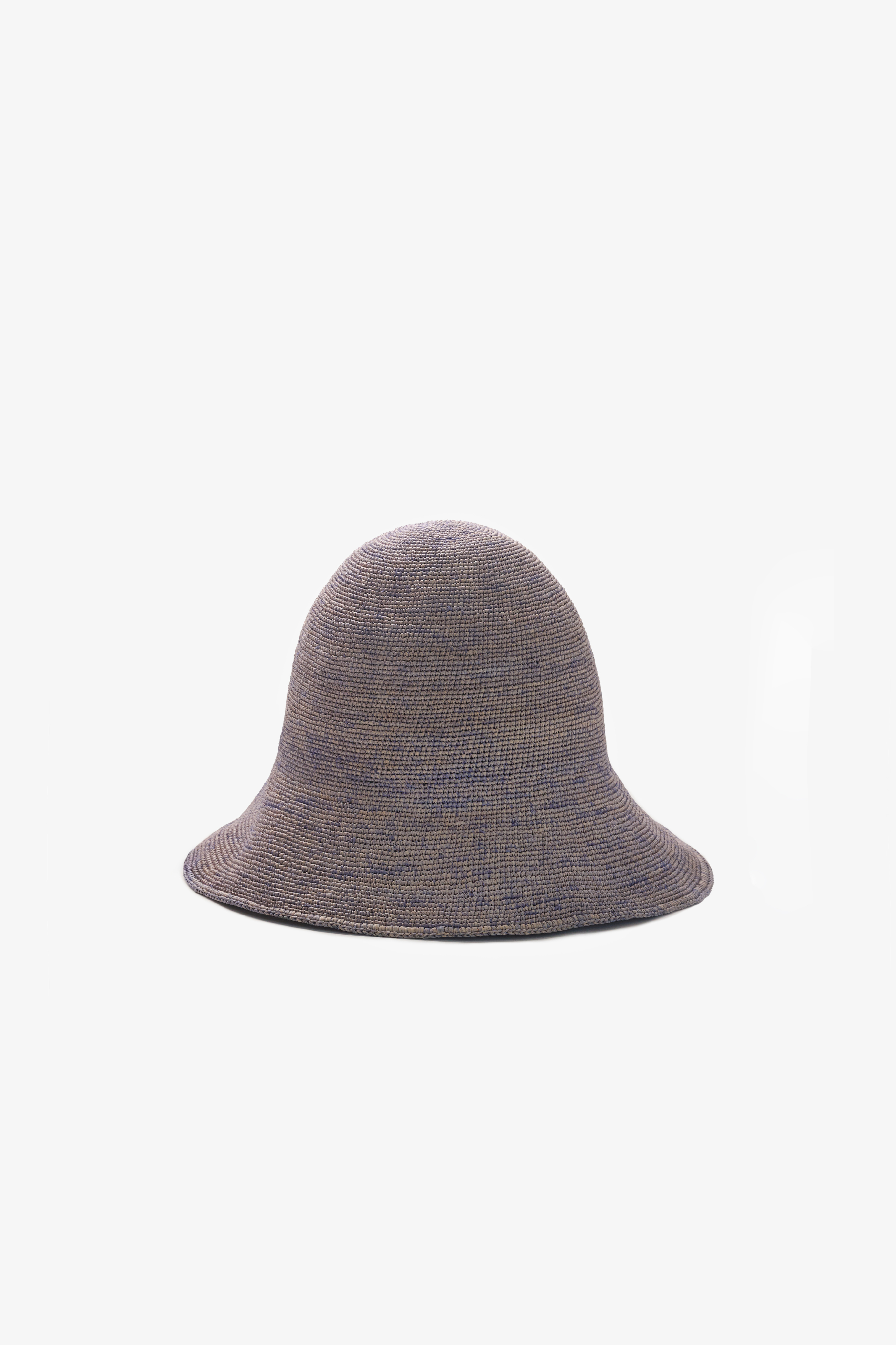 Bucket z naturalnej rafii w kolorze liliowym