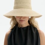 Bucket Tessa z szerokim rondem w kolorze naturalnym